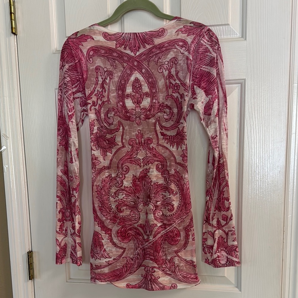 Women's Pink Patterned Top - Picture 3 of 3